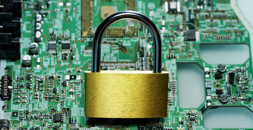 Poster macro shot of a chip, futuristic and modern advanced technology system. the circuit is used in the c