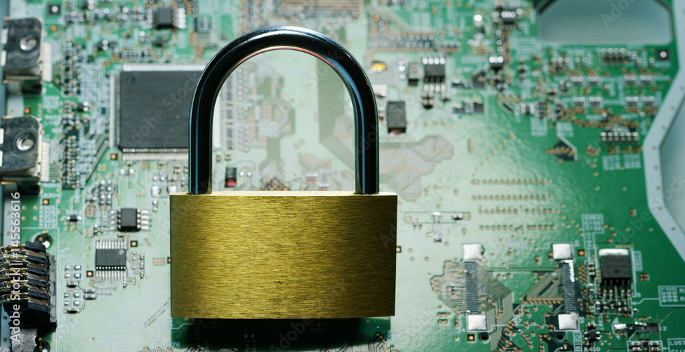 Poster macro shot of a chip, futuristic and modern advanced technology system. the circuit is used in the c