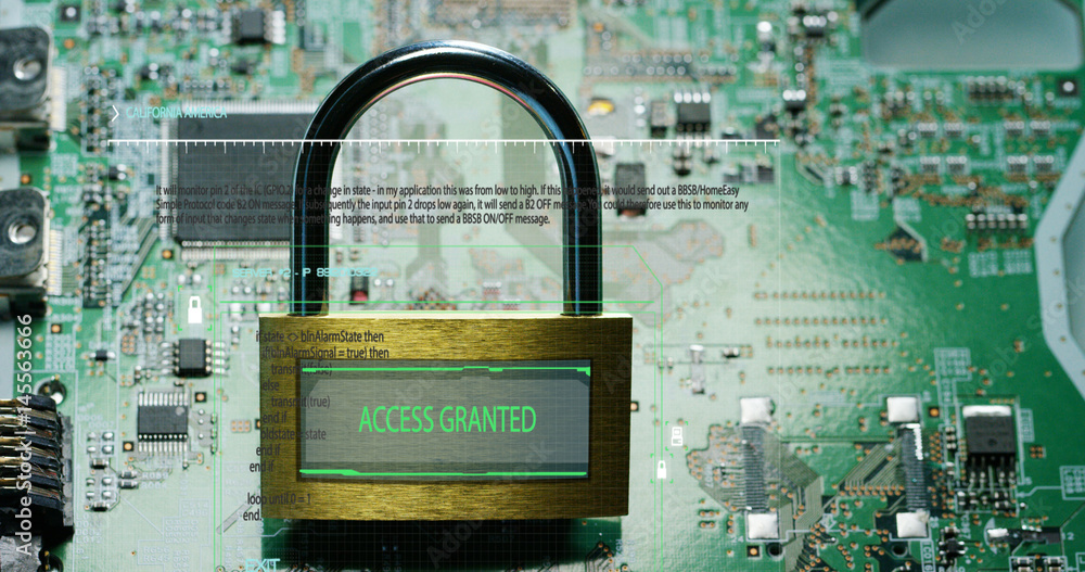 Poster macro shot of a chip, futuristic and modern advanced technology system. the circuit is used in the c