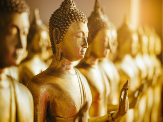 Gouden Boeddhabeeld Religie Antiek collectie