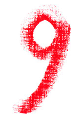 Fototapeta premium uppercase lipstick alphabet - capital number 9