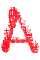 uppercase lipstick alphabet - capital letter A