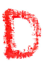 uppercase lipstick alphabet - capital letter D