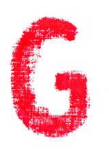 uppercase lipstick alphabet - capital letter G