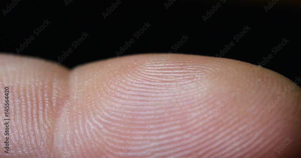 Poster futuristic digital processing of biometric fingerprint scanner. concept of surveillance and security