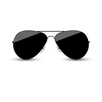 Black glasses in the form of a droplet on a white background. Vector illustration.