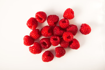 raspberry on white background