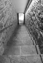 staircase in an old tunnel