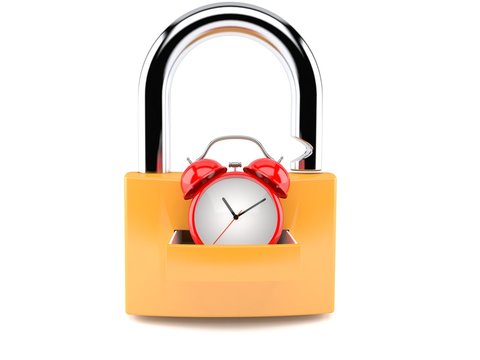 Padlock with alarm clock
