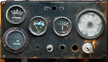 Old circular industrial  meter