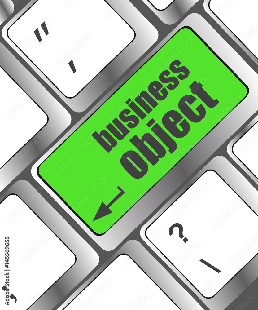 Poster business object - social concepts on computer keyboard, business concept