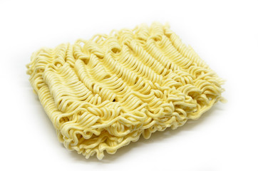 Instant noodles on white background