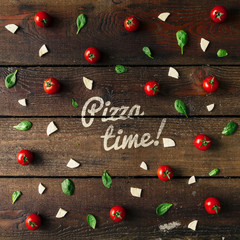Fototapeta na wymiar Colorful pizza ingredients pattern.