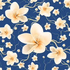 Seamless Pattern Bloom Flowers