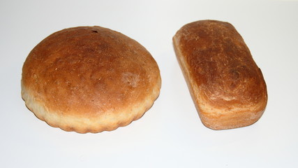 Loaf of fresh white bread.