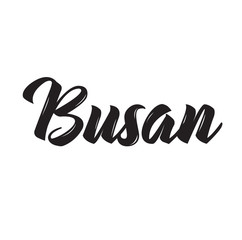busan, text design. Vector calligraphy. Typography poster.