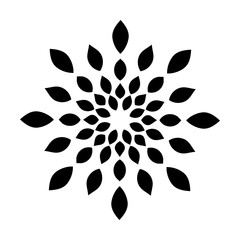 Round pattern with stylized leaves. Template for engraving, embroidery, burning out on a tree and other creative. Logo eco style.