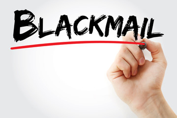 Hand writing Blackmail with marker, concept background