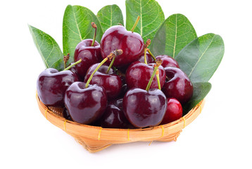 Sweet cherry on white background