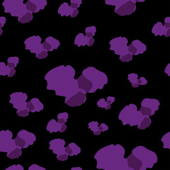 purple watercolour hearts on black, seamless pattern