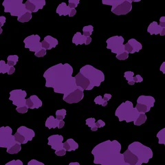 Selbstklebende Fototapeten purple watercolour hearts on black, seamless pattern © ksgldnss