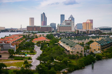 Obraz premium Tampa city skyline, panoramic view on modern skyscrapers