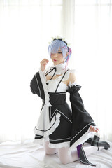 Japan anime cosplay girl in white tone