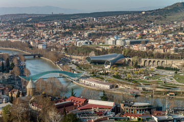 TBILISI, GEORGIA Panorama view on centre of Tbilisi city.