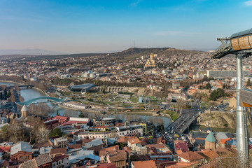 Obraz premium TBILISI, GEORGIA Panorama view on centre of Tbilisi city.