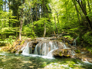 Fototapeta na wymiar Cheile Nerei - Beusnita waterfall in the Carpathian Mountains, Romania