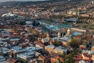 TBILISI, GEORGIA Panorama view on centre of Tbilisi city.