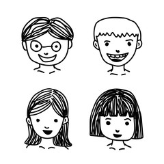 People face cartoon icon