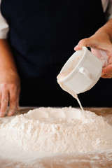 Chef preparing dough - cooking process