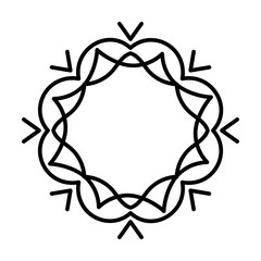 Elegant contour frame for design. A template for embroidering monograms, pyrography, creating icons and logos.