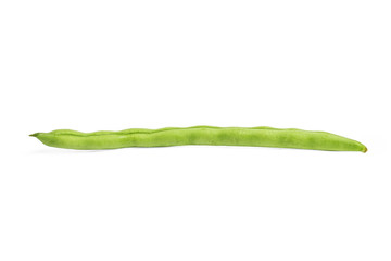 green beans close up on white background