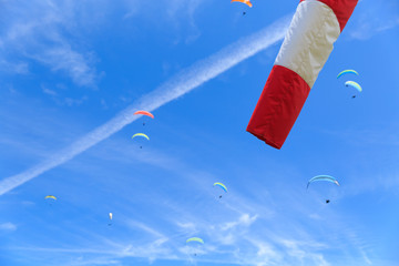 paragliders on the sky