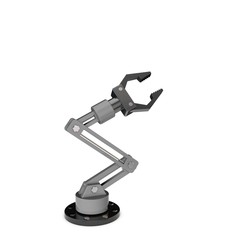 Robotic arm. Isolated on white background. 3D rendering illustration.