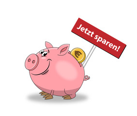 Sparschwein / Vektor / Geld / Münze / Jetzt sparen