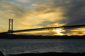 Forth Road Bridge at dusk