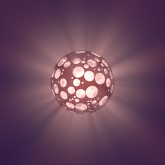 Abstract holed sphere 3d rendering