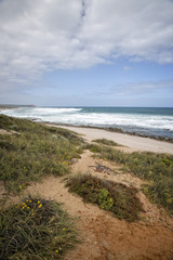 Fototapeta na wymiar Western Australia – rough costline with cloudy sky