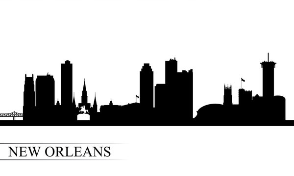 New Orleans city skyline silhouette background