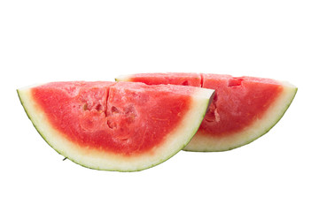 juicy slice of watermelon on a white background