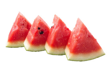 juicy slice of watermelon on a white background