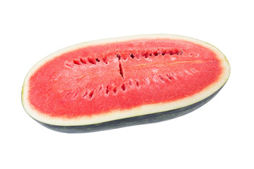 juicy slice of watermelon on a white background