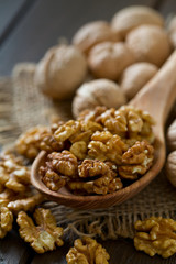 walnuts on wooden surface