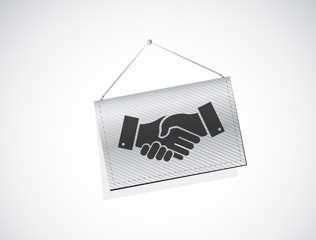 business agreement handshake banner sign concept