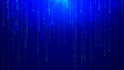 Futuristic technology, lines data stream abstract background like binary code. Abstract science fiction sci-fi matrix backdrop