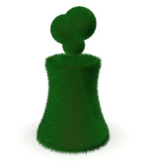 Nuclear factory made with green grass