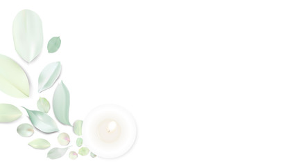 Pastel white relax background vector illustration with candle